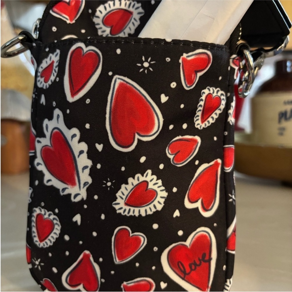 BRIGHTON Hearts a Flutter LOVE Utility Bag Red Crossbody - Picture 3 of 6